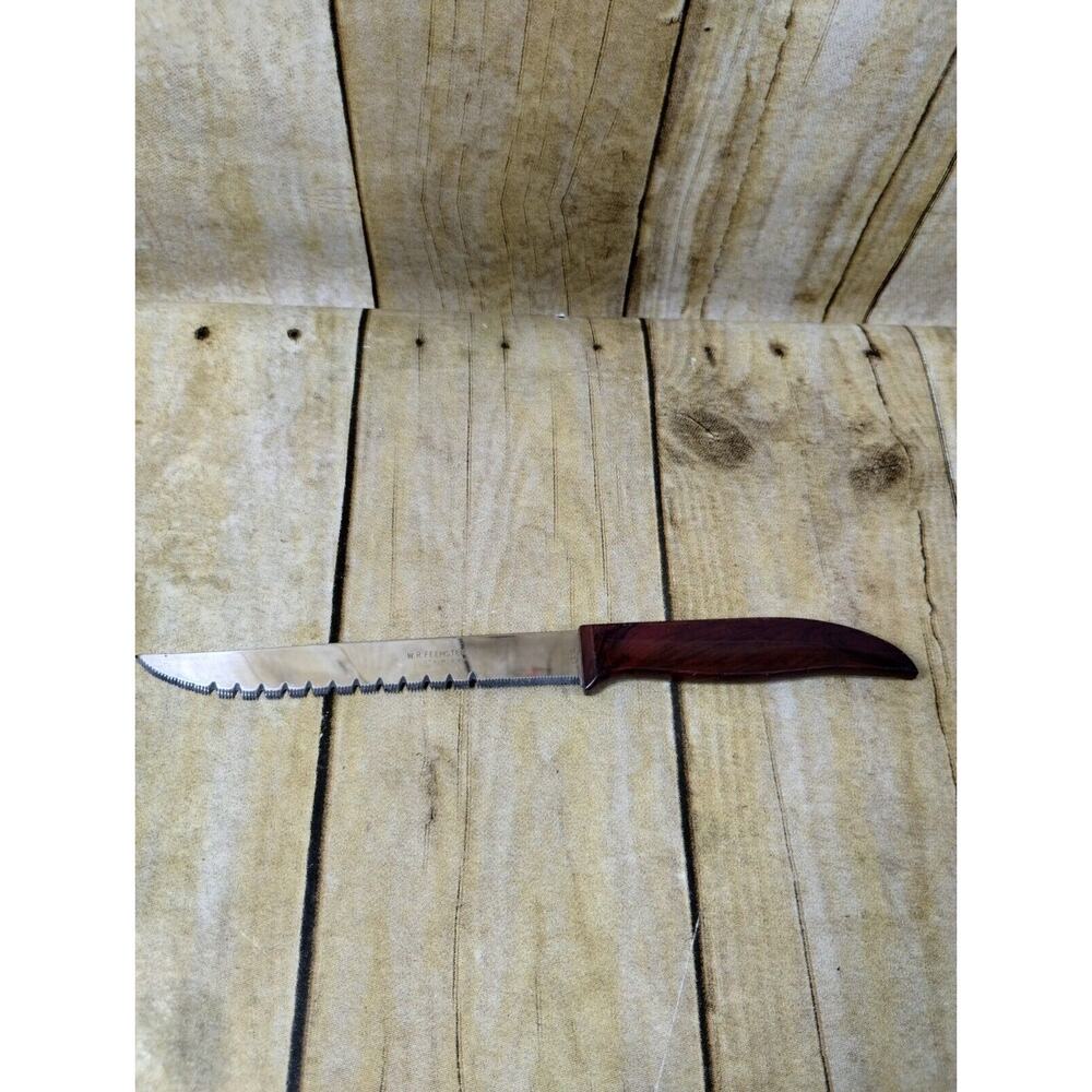 Vtg W.R. FEEMSTER Serrated Kitchen Knife Stainless Steel 5" Blade 9" Length